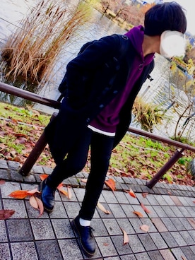 「ハーフリングジップ」｜いつきさん（メンズ・166cm）の秋コーディネート