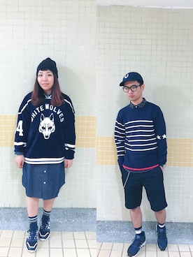 「VISVIM（ビズビム）のアイテム（キャップ）」を使った、coka@cokaさん（レディース・156cm）の冬コーディネート