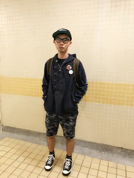 「fuct（ファクト）のアイテム（帽子）」を使った、coka@cokaさん（メンズ・173cm）の秋コーディネート