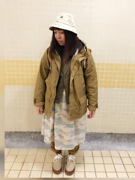 「Ne-net（ネネット）のアイテム（オールインワン・サロペット）」を使った、coka@cokaさん（レディース・156cm）の冬コーディネート
