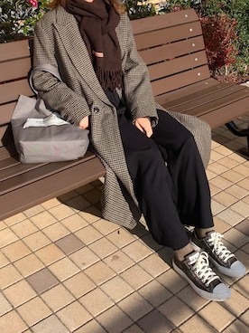 「アイテム（トートバッグ）」を使った、sさん（レディース・162cm）の冬コーディネート