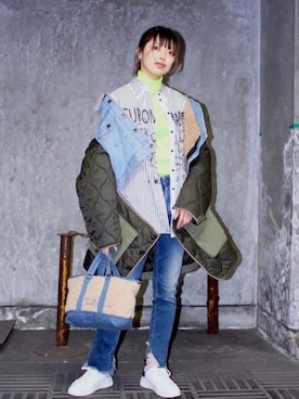 「diesel福岡」｜「アイテム（ジャケット/アウター）」を使った、ayanoさん（レディース・160cm）の秋コーディネート