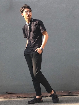 「アイテム（バンダナ/スカーフ）」を使った、ビーンズ　おいちょさん（メンズ・180cm）の夏コーディネート