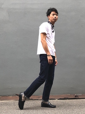 「Tシャツ×デニム」｜「アイテム（財布/小物）」を使った、ビーンズ　おいちょさん（メンズ・180cm）の夏コーディネート