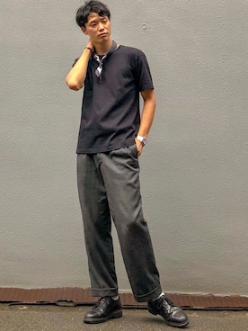 「アイテム（バンダナ/スカーフ）」を使った、ビーンズ　おいちょさん（メンズ・178cm）の夏コーディネート