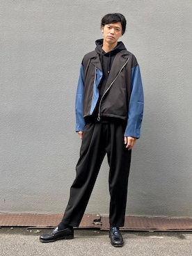 「YON（ヨン）のアイテム」を使った、ビーンズ　おいちょさん（メンズ・178cm）の秋コーディネート