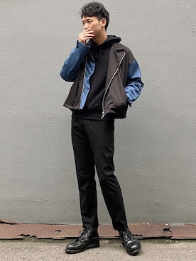 「YON（ヨン）のアイテム」を使った、ビーンズ　おいちょさん（メンズ・180cm）の春コーディネート