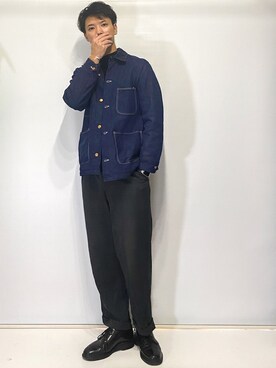 「チェック柄に恋してる」｜「アイテム（デニムジャケット）」を使った、ビーンズ　おいちょさん（メンズ・180cm）の秋コーディネート