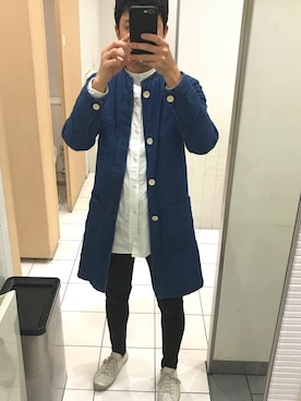 「トイレから失礼しやす」｜「アイテム（ノーカラージャケット）」を使った、汗疹さん（メンズ・177cm）の春コーディネート