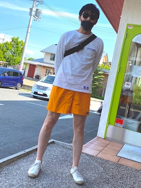 「SEAL（シール）のアイテム（バッグ）」を使った、汗疹さん（メンズ・177cm）の春コーディネート