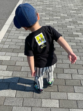 「GLOBAL WORK（グローバルワーク）の【キッズ】Disney、Disney・Pixar/プリントTEE半袖/827096（Tシャツ/カットソー、その他）」を使った、yuuuuuさん（キッズ・90cm）の春コーディネート