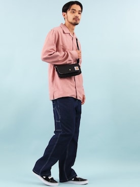 「Beautiful Harmony（ビューティフルハーモニー）のデニムペインターパンツ（デニムパンツ）」を使った、Beautiful Harmonyさん（メンズ・179cm）の夏コーディネート