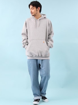 「Beautiful Harmony（ビューティフルハーモニー）のデニムペインターパンツ（デニムパンツ）」を使った、Beautiful Harmonyさん（メンズ・179cm）の秋コーディネート