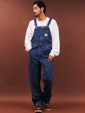 「Carhartt（カーハート）のアイテム（オールインワン・サロペット）」を使った、Beautiful Harmonyさん（メンズ・179cm）の秋コーディネート