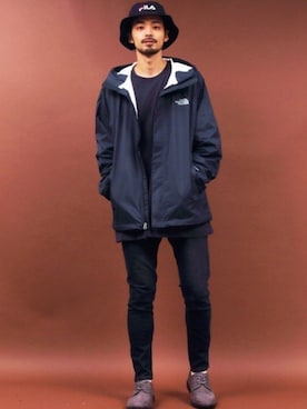 「FILA（フィラ）のアイテム（帽子）」を使った、Beautiful Harmonyさん（メンズ・179cm）の冬コーディネート