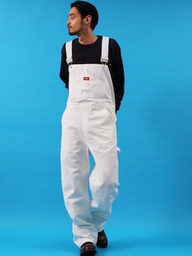 「Dickies（ディッキーズ）のアイテム（サロペット/オーバーオール）」を使った、Beautiful Harmonyさん（メンズ・179cm）の冬コーディネート