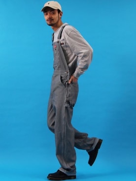 「Dickies（ディッキーズ）のアイテム（サロペット/オーバーオール）」を使った、Beautiful Harmonyさん（メンズ・179cm）の冬コーディネート