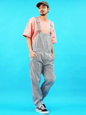 「Beautiful Harmony（ビューティフルハーモニー）のアイテム（オールインワン・サロペット）」を使った、Beautiful Harmonyさん（メンズ・179cm）の夏コーディネート