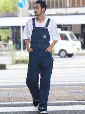 「Carhartt（カーハート）のアイテム（オールインワン・サロペット）」を使った、Beautiful Harmonyさん（メンズ・179cm）の夏コーディネート