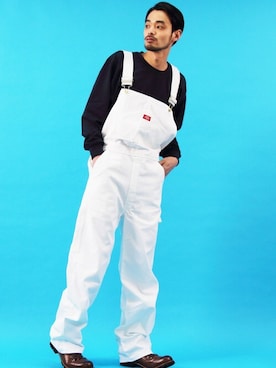 「Dickies（ディッキーズ）のアイテム（サロペット/オーバーオール）」を使った、Beautiful Harmonyさん（メンズ・180cm）の夏コーディネート