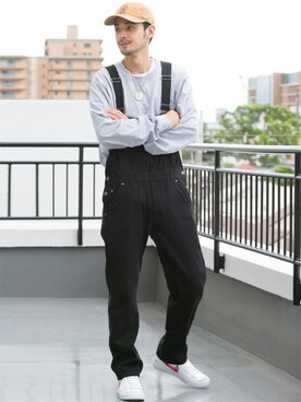 「Beautiful Harmony（ビューティフルハーモニー）のアイテム（オールインワン・サロペット）」を使った、Beautiful Harmonyさん（メンズ・180cm）の秋コーディネート