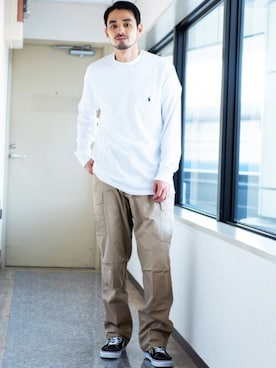 「ROTHCO（ロスコ）のアイテム（パンツ）」を使った、Beautiful Harmonyさん（メンズ・180cm）の冬コーディネート