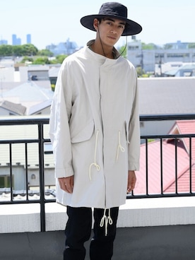 「beautiful people」｜「アイテム（ミリタリージャケット）」を使った、Beautiful Harmonyさん（メンズ・182cm）の春コーディネート