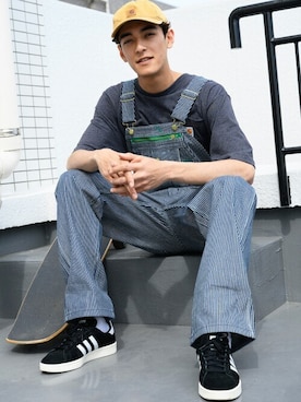 「Beautiful Harmony（ビューティフルハーモニー）のアイテム（オールインワン・サロペット）」を使った、Beautiful Harmonyさん（メンズ・183cm）の夏コーディネート