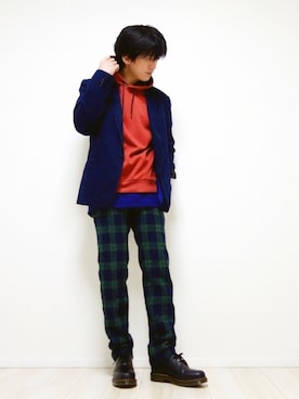 「Dr. Martens（ドクターマーチン）のDr.Martens / ドクターマーチン 1461 3EYE GIBSON SHOE 3ホール ギブソン シューズ ブーツ（ブーツ）」を使った、ARMAさん（メンズ・177cm）の冬コーディネート