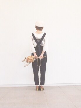 「Handmade（ハンドメイド）のアイテム（サロペット/オーバーオール）」を使った、ゆ いさん（レディース・155cm）の秋コーディネート