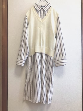 「AS KNOW AS PINKY（アズノゥアズピンキー）のアイテム（シャツワンピース）」を使った、Reiさん（レディース・154cm）の冬コーディネート
