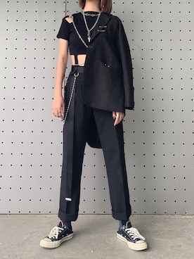 「アイテム（スーツパンツ）」を使った、WEN & LYNXさん（レディース・165cm）の春コーディネート