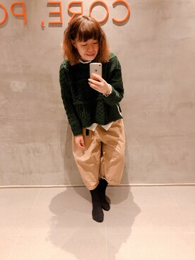 「アイテム（タイツ/ストッキング、ブルー系）」を使った、aiineさん（レディース・158cm）の冬コーディネート