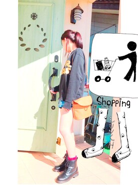 「ショーパン」｜「アイテム（その他シューズ）」を使った、温谷伶奈さん（レディース・160cm）の秋コーディネート