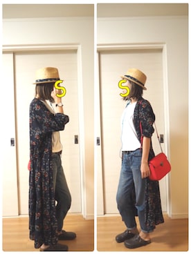 「BLUE BLUE（ブルーブルー）のアイテム（帽子）」を使った、sakycoさん（レディース・164cm）の夏コーディネート