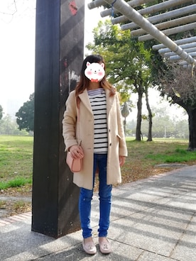 「アイテム（ピーコート）」を使った、Fionaさん（レディース・154cm・30代）の冬コーディネート