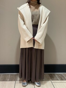 「SALON adam et rope'（サロン アダム エ ロペ）のアイテム（その他アウター）」を使った、remiさん（レディース・157cm）の秋コーディネート