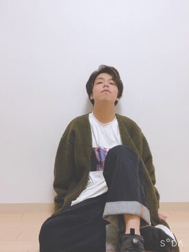 「みどり」｜「アイテム（ブルゾン）」を使った、しんたろうさん（メンズ・175cm）の春コーディネート