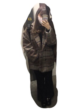 「JUNOAH（ジュノア）のアイテム（ダウンジャケット/コート）」を使った、mizukiさん（レディース・154cm）の冬コーディネート