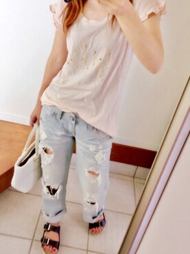 「VENCE（ヴァンス）のアイテム（パンツ）」を使った、arielさん（レディース・154cm）の夏コーディネート