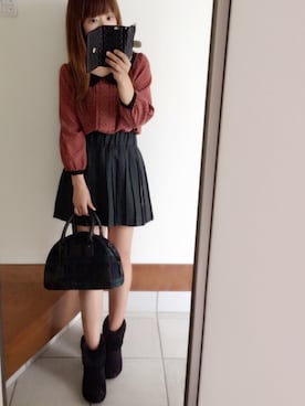 「axes femme（アクシーズファム）のアイテム（ハンドバッグ）」を使った、arielさん（レディース・154cm）の秋コーディネート