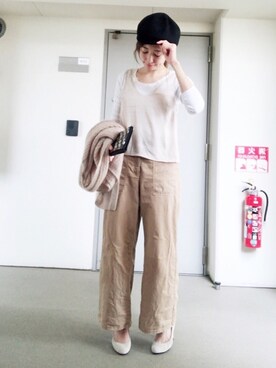 「152cm」｜「アイテム（キャスケット）」を使った、momoさん（レディース・152cm）の秋コーディネート