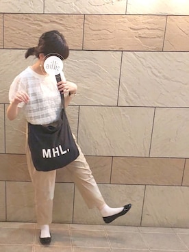 「シースルー」｜「アイテム（チノパンツ）」を使った、haruさん（レディース・157cm）の夏コーディネート