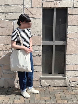 「アイテム（トートバッグ）」を使った、haruさん（レディース・157cm）の夏コーディネート