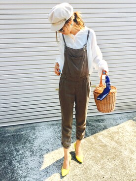 「stradivarius（ストラディバリウス）のアイテム（オールインワン・サロペット）」を使った、Ikumi さん（レディース・167cm）の春コーディネート