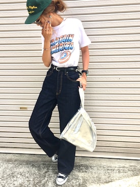 「Ungrid（アングリッド）のアイテム（キャップ）」を使った、Ikumi さん（レディース・167cm）の春コーディネート