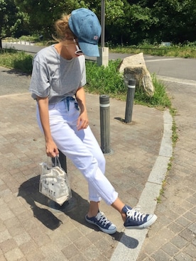 「DAISO（DAISO）のアイテム（バッグ）」を使った、Ikumi さん（レディース・167cm）の夏コーディネート