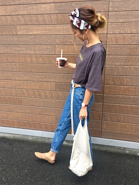 「アイテム（ヘアバンド、ホワイト系）」を使った、Ikumi さん（レディース・167cm）の夏コーディネート