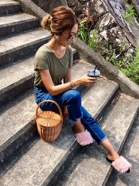 「ファーサンダル」｜Ikumi さん（レディース・167cm）の夏コーディネート