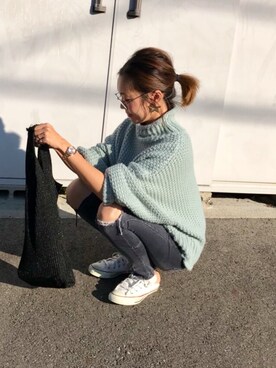 「H&M（エイチ・アンド・エム）のアイテム（ニット/セーター）」を使った、Ikumi さん（レディース・167cm）の秋コーディネート